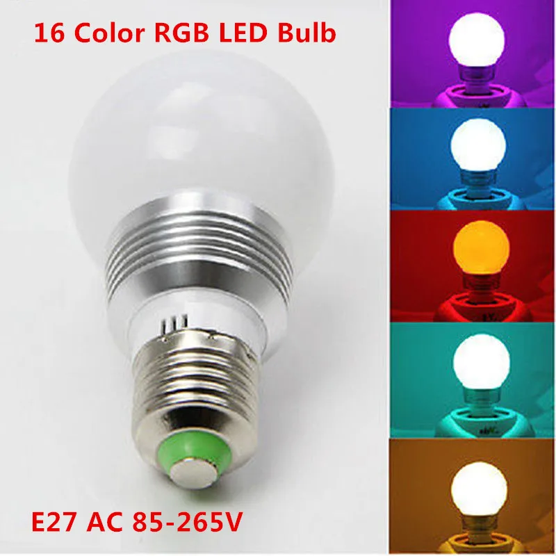 20 * DHL LED Super Light E27 RGB 5 Вт 16 видов цветов лампа для замены + 24 клавишный ИК пульт