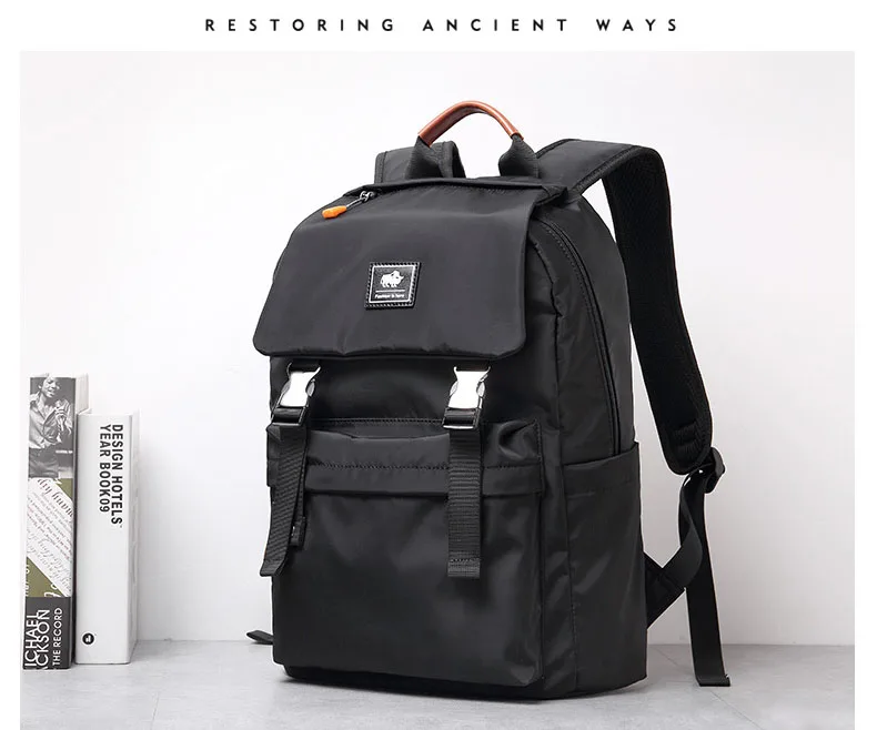 BISON DENIM корейский стиль кожаный мужской рюкзак для отдыха и путешествий модная школьная сумка подростковые 12 дюймов рюкзаки для ноутбука N2912-1