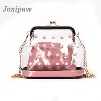 

2018 New Fashion Small Transparent Women Handbags Ladies Purses Female Clutch Shoulder Crossbody Chain Beach Bag Bolsa Feminina
