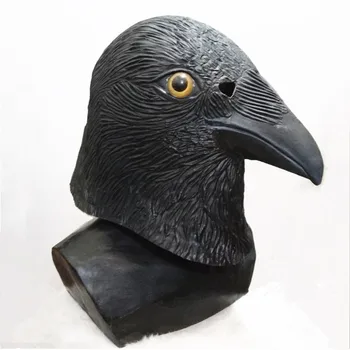 

Adult size Fancy Dress Overhead Animal Cosplay Costume Bird mask Latex Crow mask for Carnival
