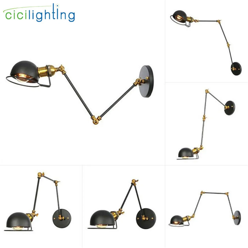 

Wall Sconce Antique Brass wall Light Lamp Industrial Retro swing arm fixture modern e27 art deco wall lamp wandlamp industrieel