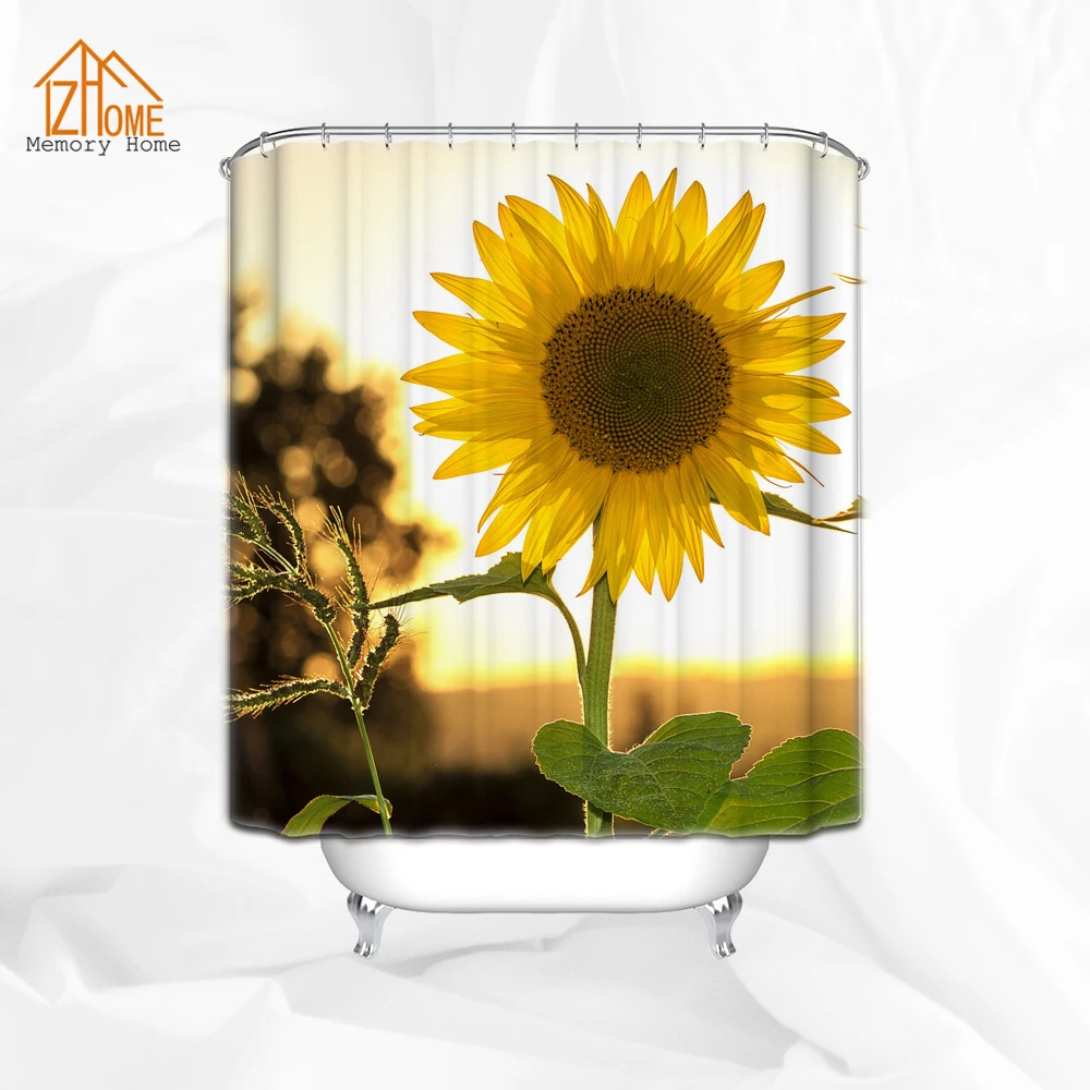 Popular Sunflower Bathroom Decor-Buy Cheap Sunflower Bathroom Memery Home Sunflower Setaria Decor Shower Curtain Set Sunrise Floral Bathroom Accessories 180W X 180H CM - Popular Sunflower Bathroom Decor-Buy Cheap Sunflower Bathroom