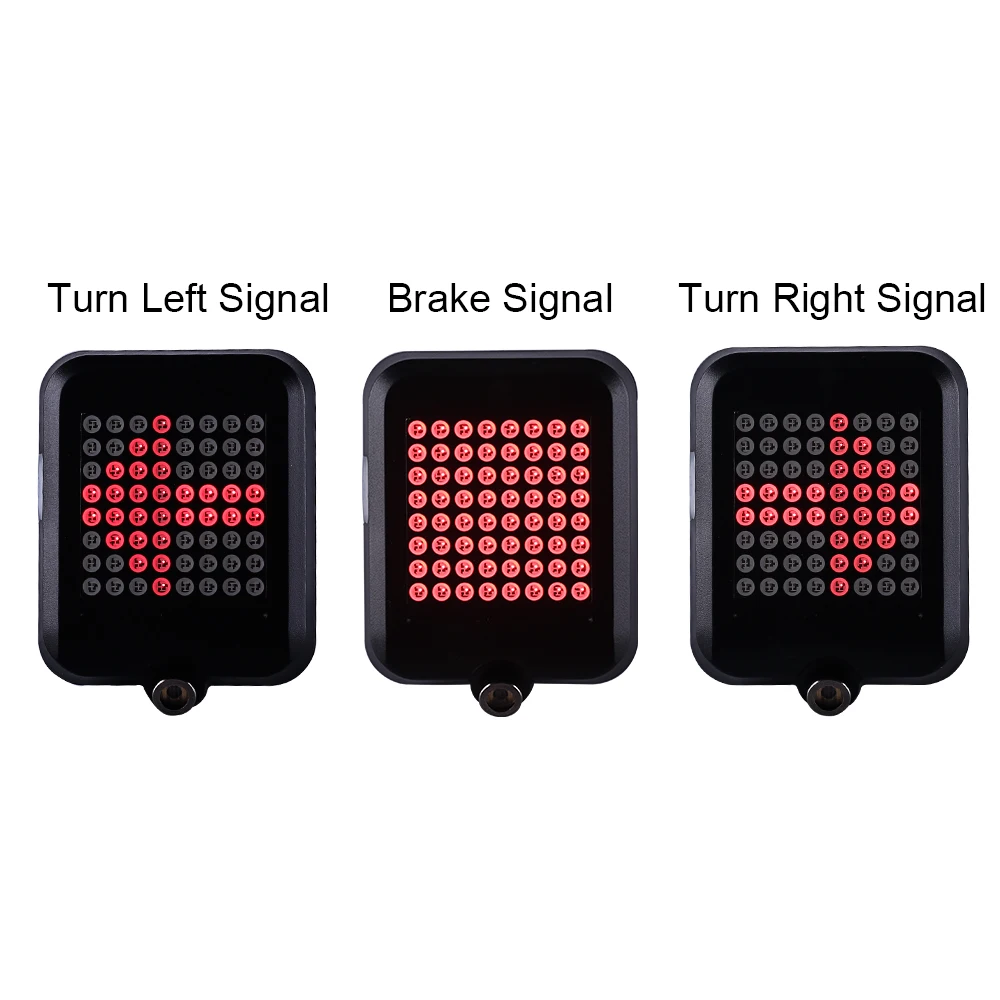 Clearance Bicycle Intelligent Turn Taillight Signal Light Waterproof Brake Light Projection Lamp 64 LED Infrared Warning Light Accessories 3
