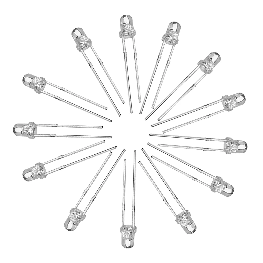 100Pcs F3 3mm Fast Flash RGB Rainbow Multi Color Light Emitting Diode Round LED Full Color
