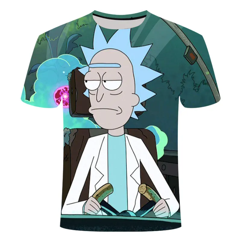 Rick and Morty/Новая забавная футболка с аниме, Мужская 3D футболка, Летняя короткая футболка, мужские топы с круглым вырезом, крутые аниме, с изображением неба