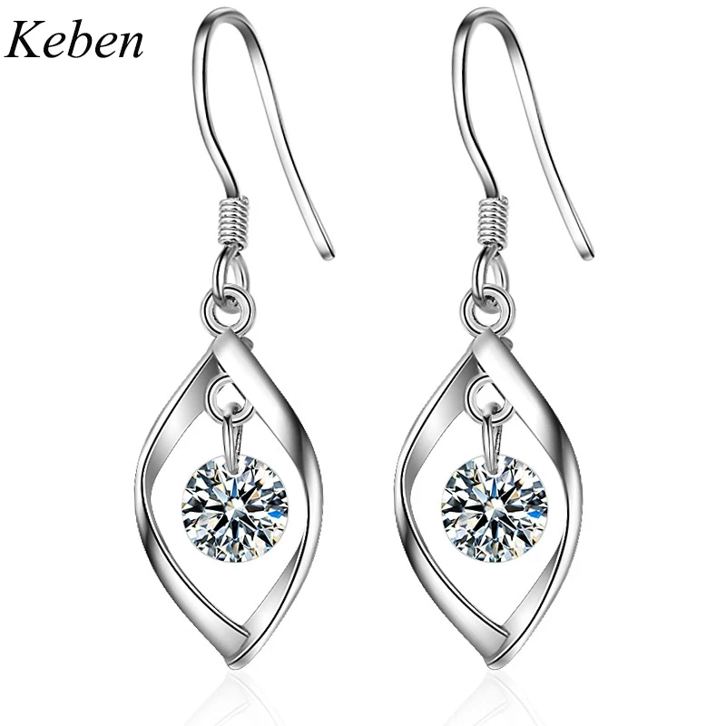 

Pendant Earrings 925 Sterling Silver Drop Earrings Jewelry Women Moonstone Crystal Dangle Earring For Wedding