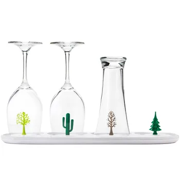 

Creative Cups Storage Holders Cute Zoo Four Seasons Plant Glass Water Mugs Cleaning Pallet Drainage Frame Kitchen Drinkware Rack