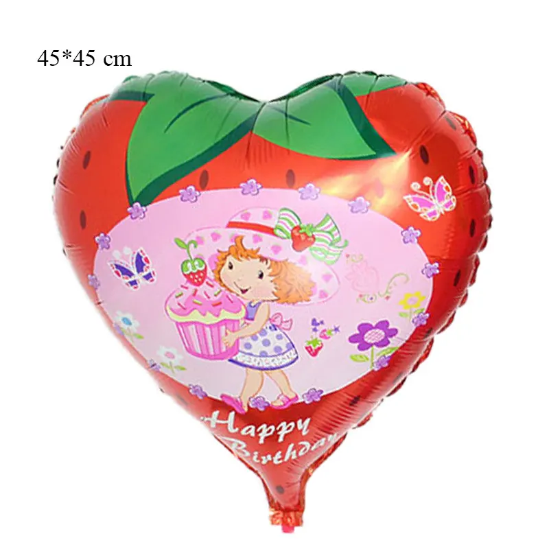 Воздушные шары из фольги с изображением клубники на день рождения, вечерние воздушные шары для маленьких девочек, детские игрушки