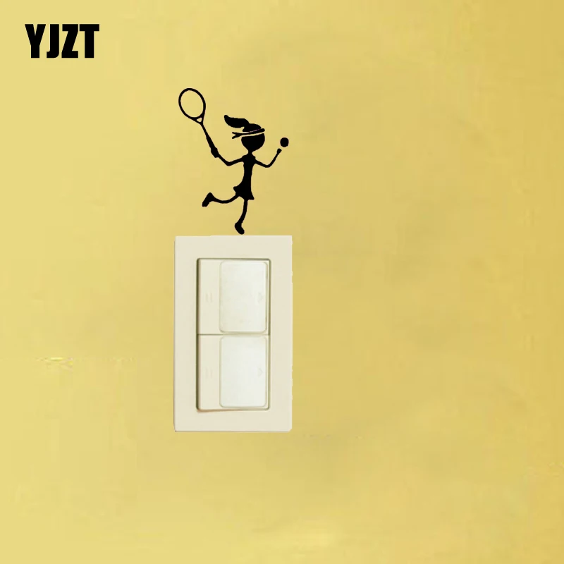 Виниловая наклейка на стену в спальню для теннисной девушки|switch sticker|vinyl wall decalswall