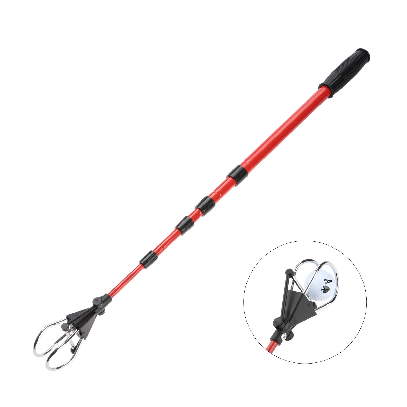 Five section Freely Stretchable Folding Golf Ball Retriever Grabber