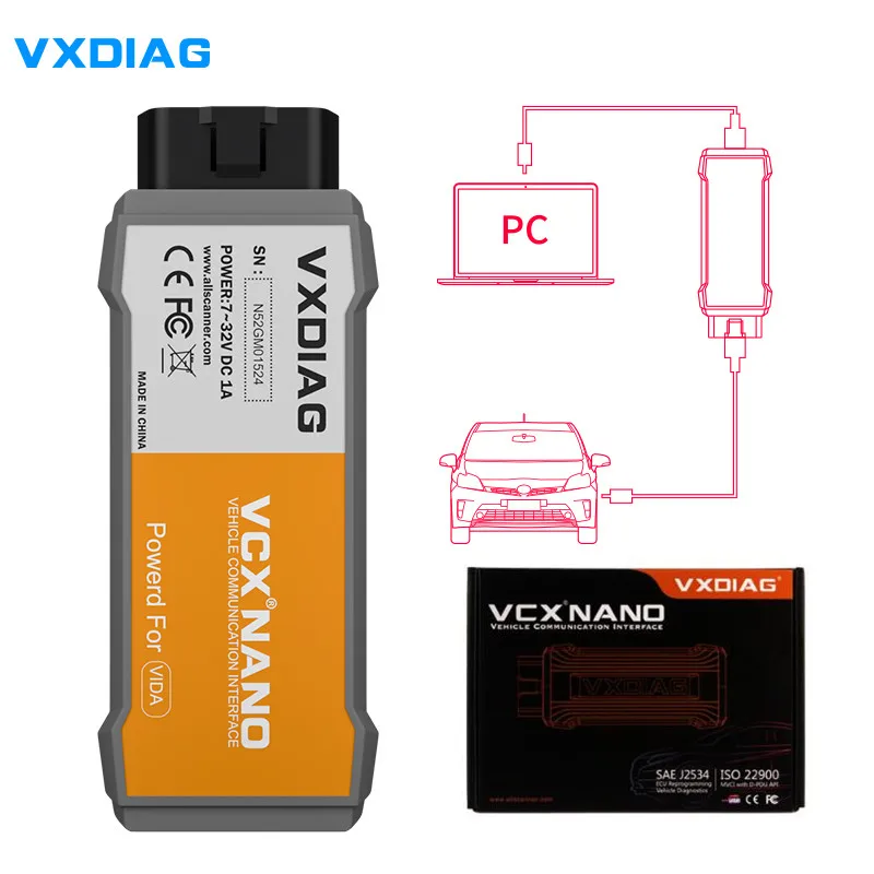 Новый диагностический инструмент VXDIAG VCX NANO для Volvo с многоязычной функцией чем Vida