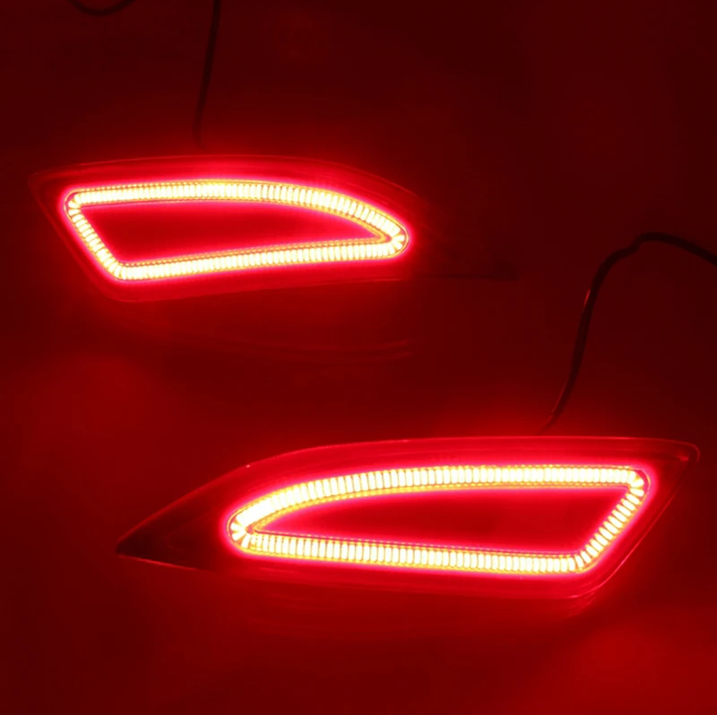 

Car Flashing 2Pcs For Toyota Camry 2015 2016 LED Rear Bumper Light Rear Fog Lamp Brake Light Turn Signal Light Reflector