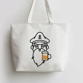 

2018 Fashion Beer Man Japanese Anime Canvas Tote bags Cartoon Shopping bag school Shopper Grocery Bag GA481