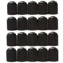 20 шт Пластиковые Заглушки для клапанов, колпачки для велосипедных автомобильных колес, колпачки для пневматических клапанов, колпачки для мотоциклетных шин, колпачки для воздушных клапанов, автомобильные аксессуары черного цвета