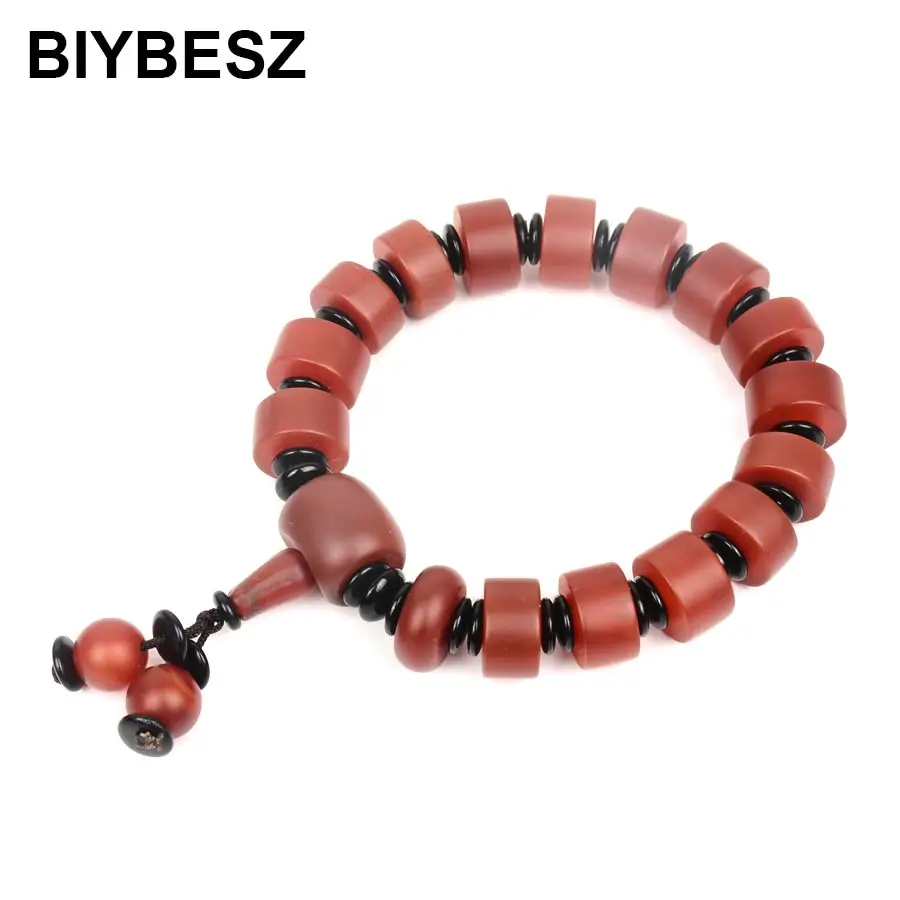 Дзи ювелирные изделия Красный камень круглый натуральный агат бисера Упругие