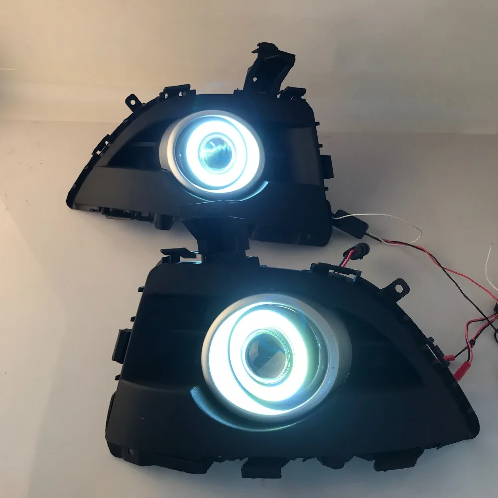 RQXR противотуманная фара вождение свет в сборе для Mazda 5 2008-11 cob angel eye светодиодные дневные ходовые огни сигнал поворота