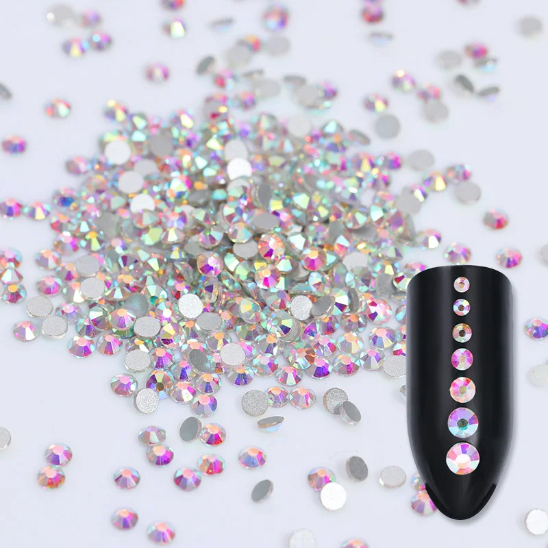 

1440pcs Flat Back Rhinestone Nail Decoration Colorful Multi-size Accessoires 3D Manicure Nail Art Decoration