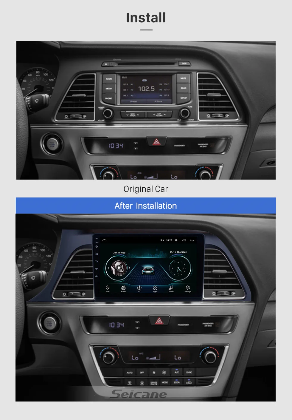 Perfect Seicane Android 8.1 9" HD Touchscreen Car Stereo Radio GPS Head Unit For 2015 2016 2017 Hyundai Sonata Multimedia Player 2 Perfect Seicane Android 8.1 9" HD Touchscreen Car Stereo Radio GPS Head Unit For 2015 2016 2017 Hyundai Sonata Multimedia Player 2