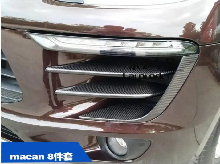 

6pcs Carbon Fiber Front Fog lamp Light Cover Trim For 14 15 16 17 Porsche Macan 2014 2015 2016 2017 2018