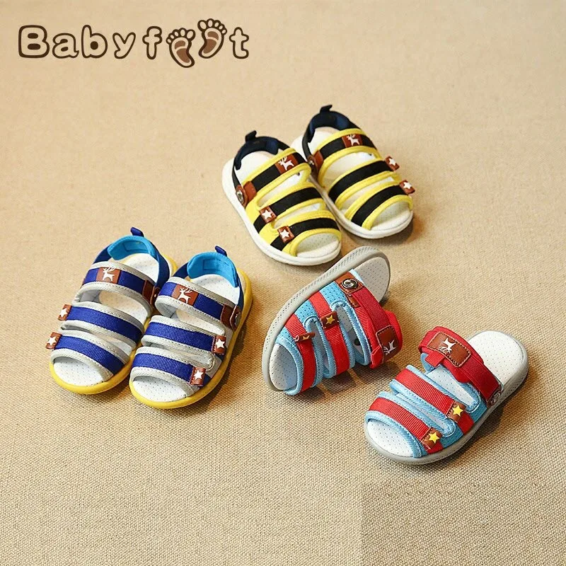 Babyfeet 2017 summer new boy sandals Light soft Rubber Out sole baby infant shoes Non-slip cool low girls shoes slippers 19-23 0 18 summer infant toddler shoes breathable crib baby shoes soft sole fashion baby girl shoes
