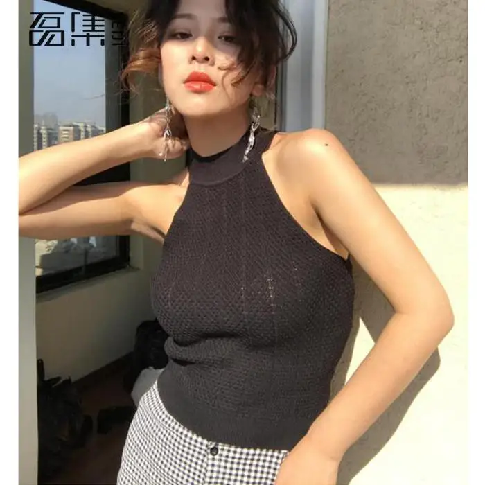

summer Knitted Sleeveless Female Vest For Women plus size Top Hollow O neck Sexy Women's Vests Clothes Fashion Casual New
