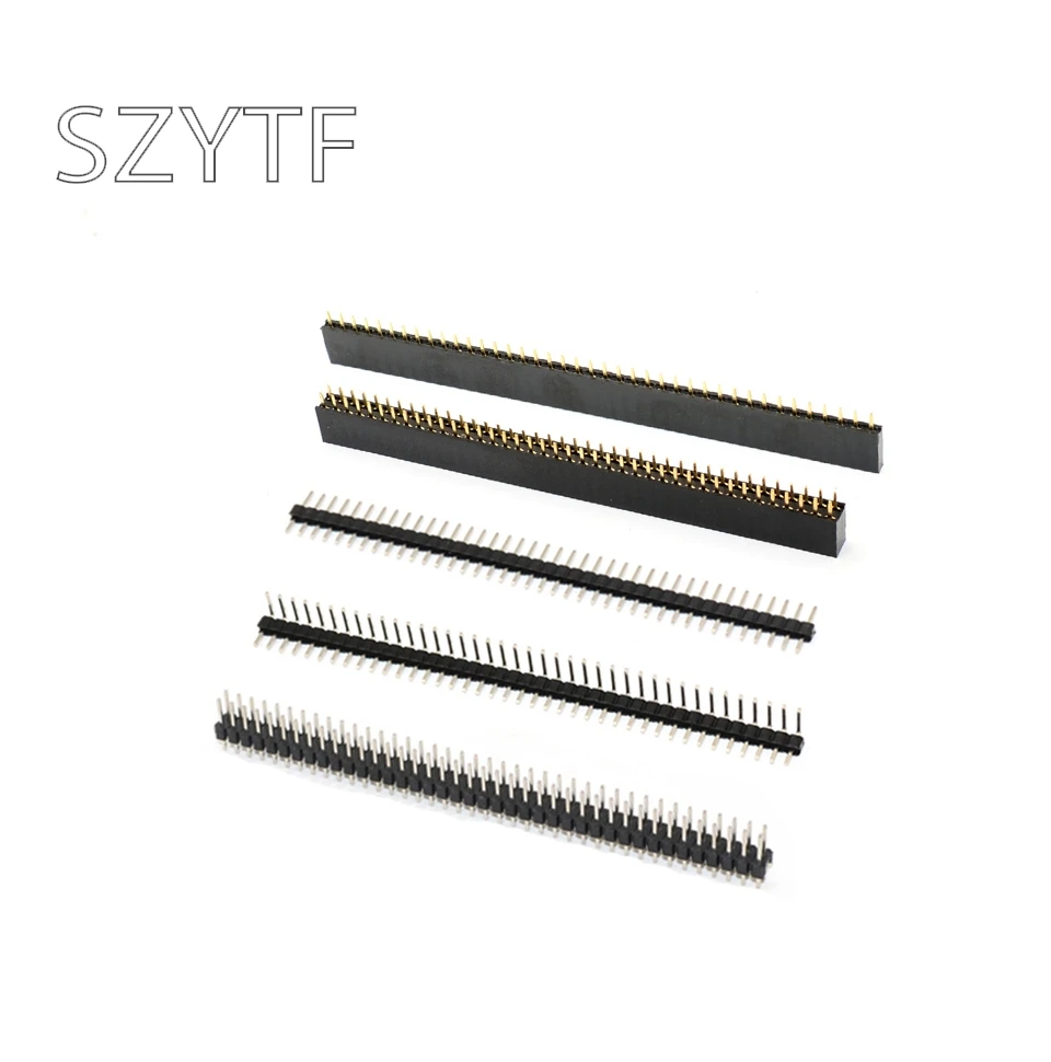 

10pcs 2.54mm Male Female Set 40 Pin 1x40 Single Row 2.54 Breakable PCB