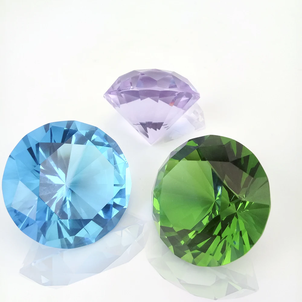 Glass Ornament Crystal Ornament Crystal Stone Ornament Miniature Ornament Ornament Crafts 1pc/10ps 40mm/50mm Crystal Glass Diamond Crystal Paper Weight Christmas Decorations for Home