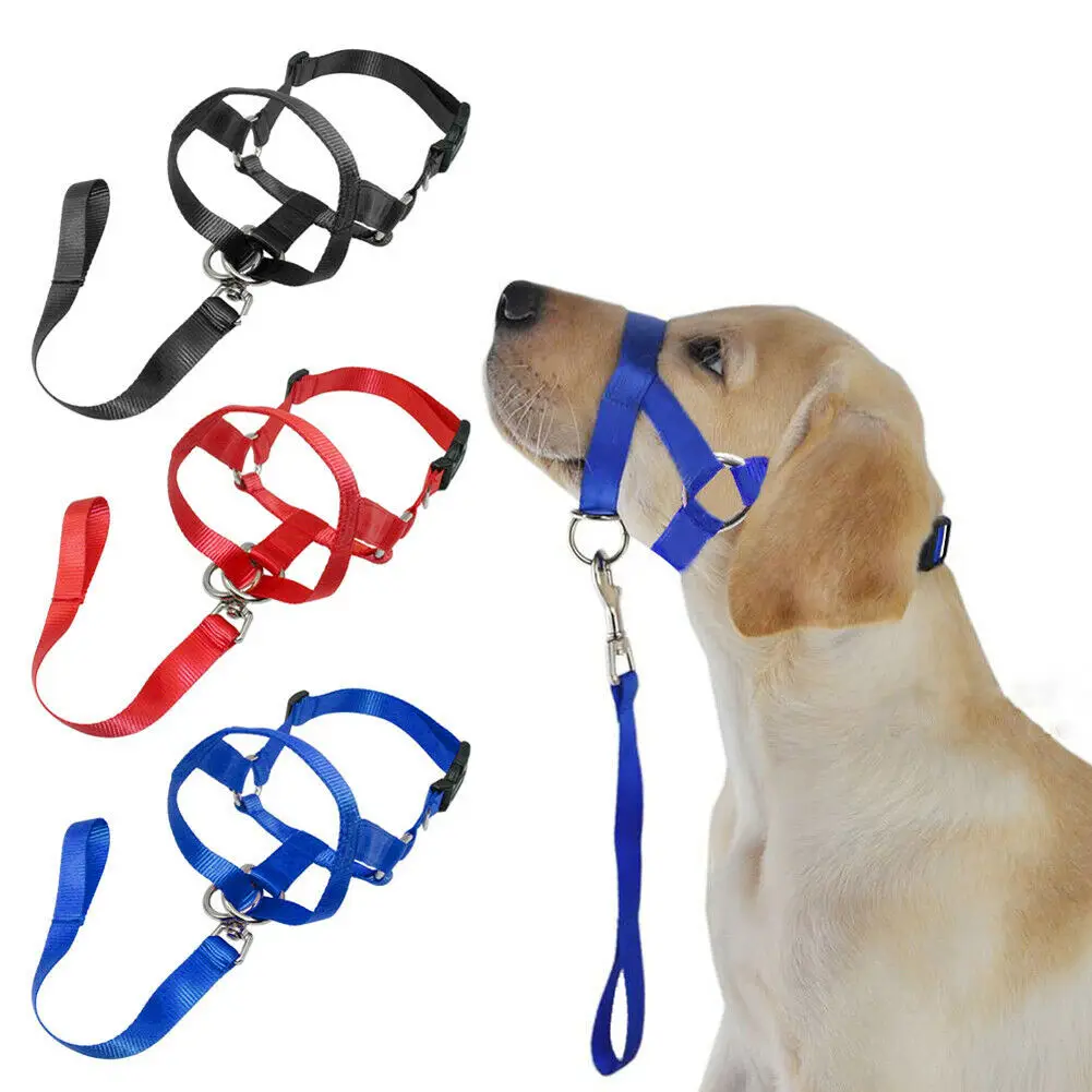 

Dog Head Halter Pet Training Collar Leader Leash No Pull Straps Gentle Dogs Bite S M L XL 2XL