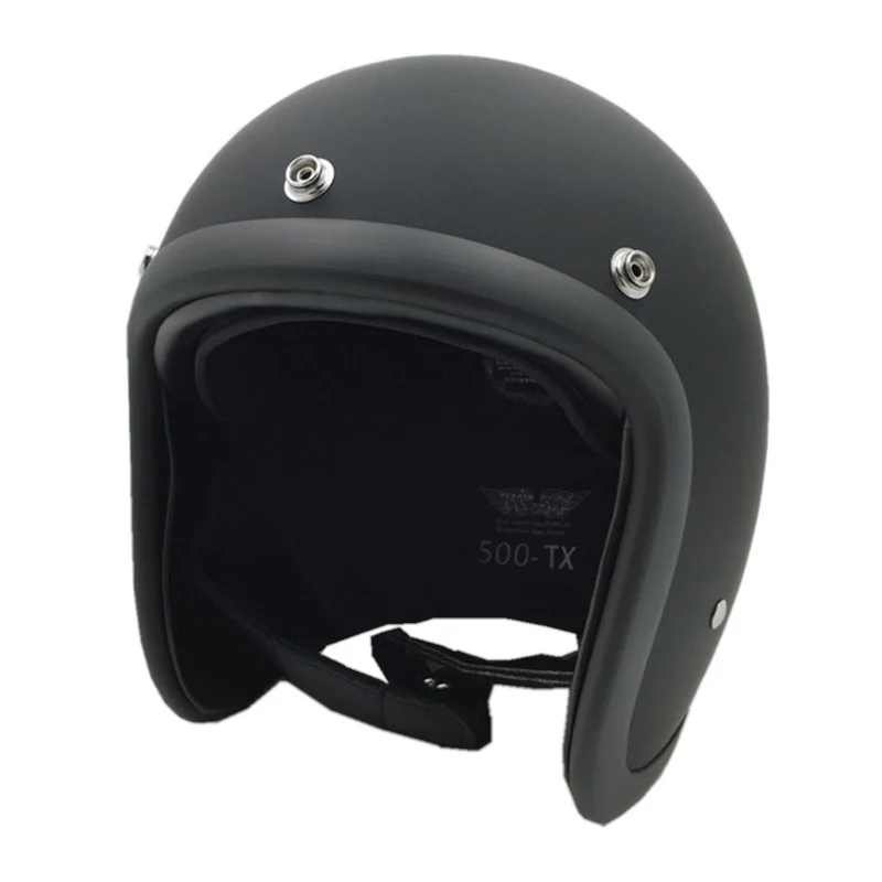 TT CO, винтажный мотоциклетный шлем, 4 цвета, 3 оснастки, двойное d-кольцо, retor, мото шлемы для мото rbike, стекловолоконная оболочка шлемов - Цвет: Matte Black
