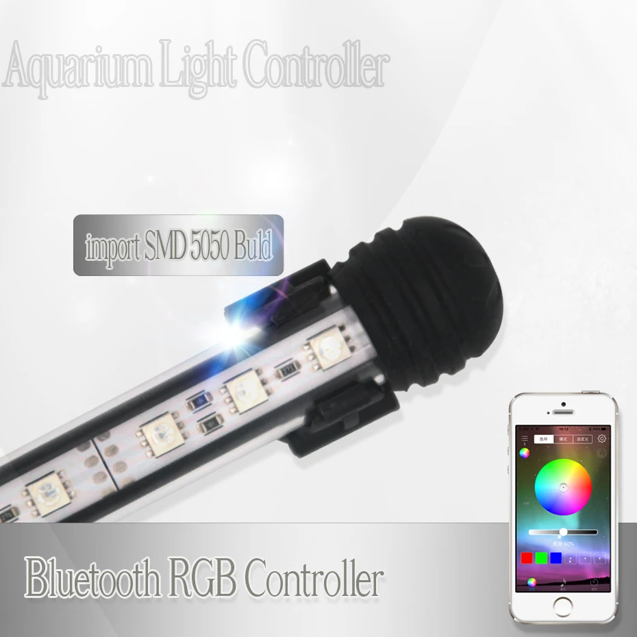 RGB Aquarium Light Marine Bluetooth Controller Fish Tank Led Lighting Fixture Submersible For Aquarium aquarium light aquarium lamp