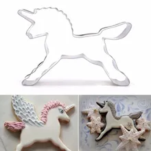 

1PC Unicorn Shape Stainless Steel Cookie Cutter Cake Mold Cartoon Cookie Cutters Stencil Christmas Biscuit Cutter Fondant S3