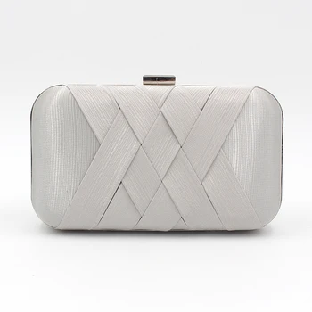 

Evening Bag Women Knitting Wallet Handbag Criss-cross Hasp Clutch Wedding Party Purse 143-11