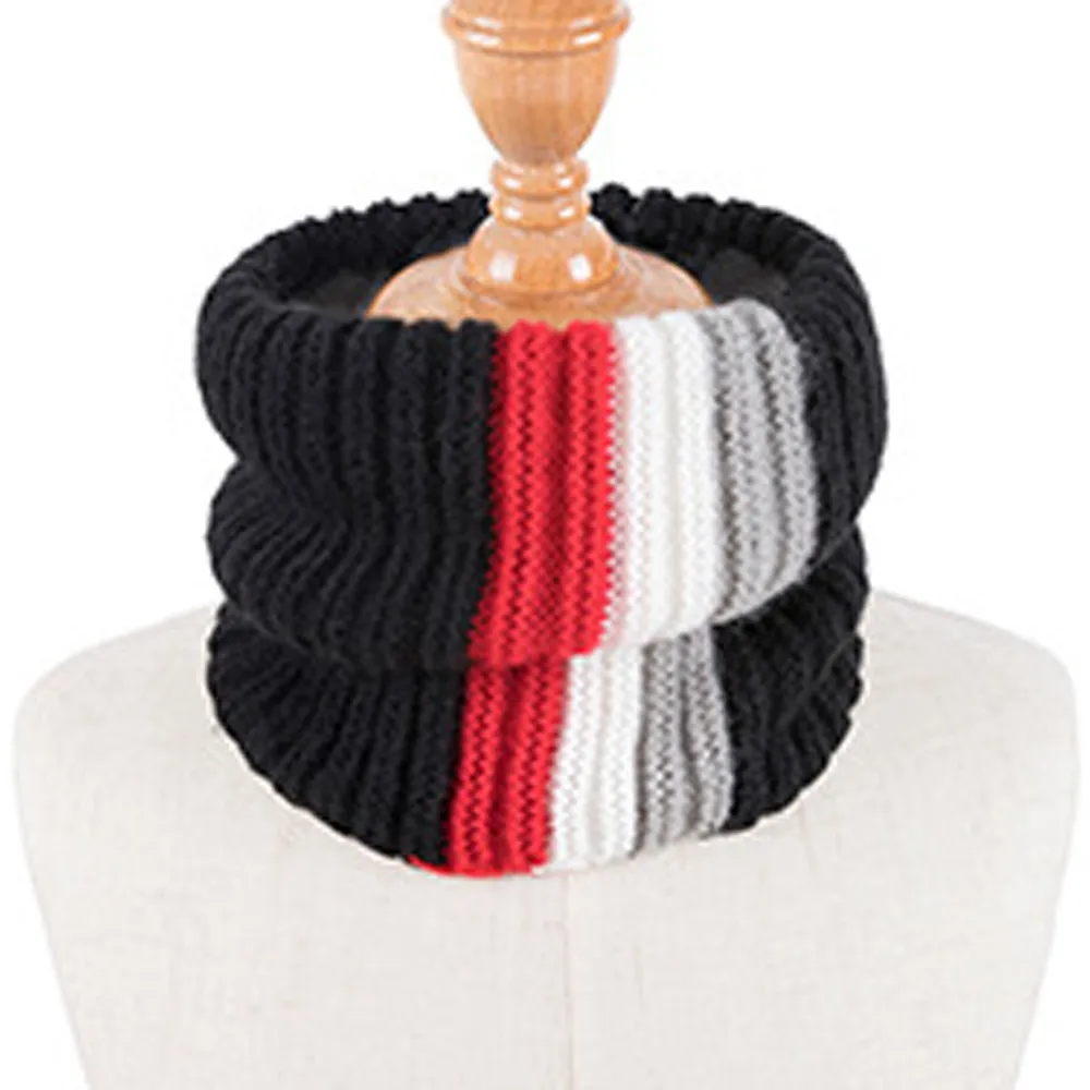 Г., зимний шейный платок для мальчиков, детский полосатый лоскутный теплый вязаный хомут, хлопковый шарф шаль, уплотнительное кольцо, шарф, A40