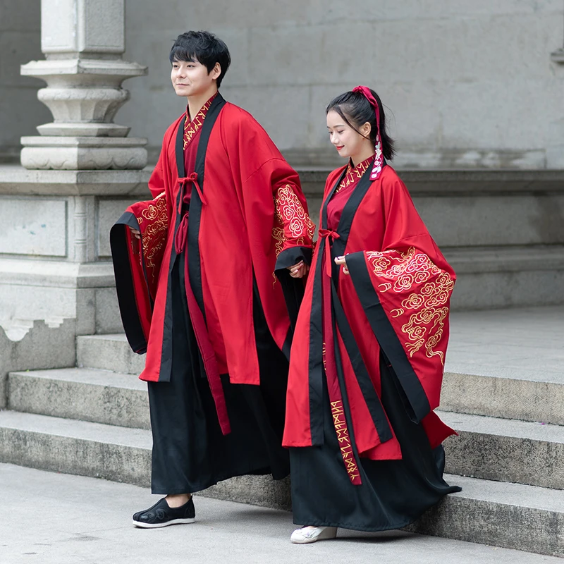  Unisex Chinese Traditional Ancient Costume 3 pieces set Hanfu Dress Folk Dance TV Film Hanfu Elemen