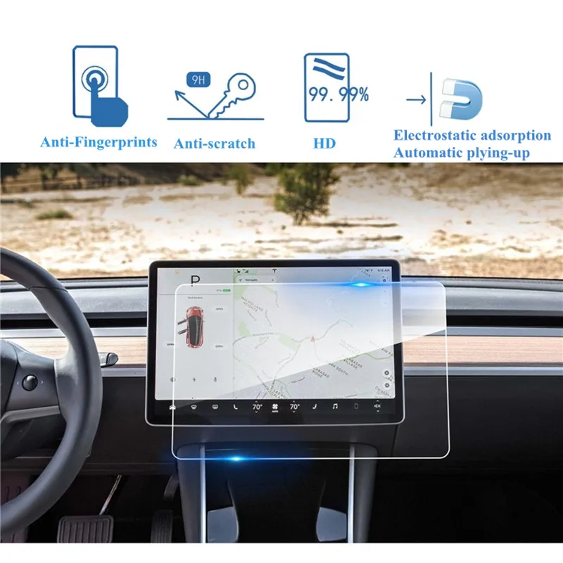 1" Автомобильный Центр управления Сенсорный экран защитная пленка автомобильная навигация Сенсорный экран Закаленное стекло протектор для Tesla модель 3