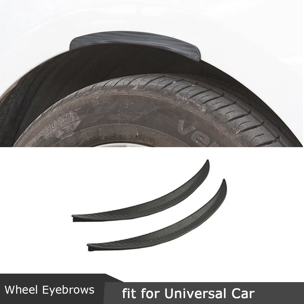 

Universal Carbon Look Fender Flare Wheel Eyebrow Decorative Strips Car Tires Suitable Round Rubber Stickers Arch Scratch Sticker