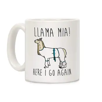 

Llama Mia Parody White 11 Ounce Ceramic Coffee Mug