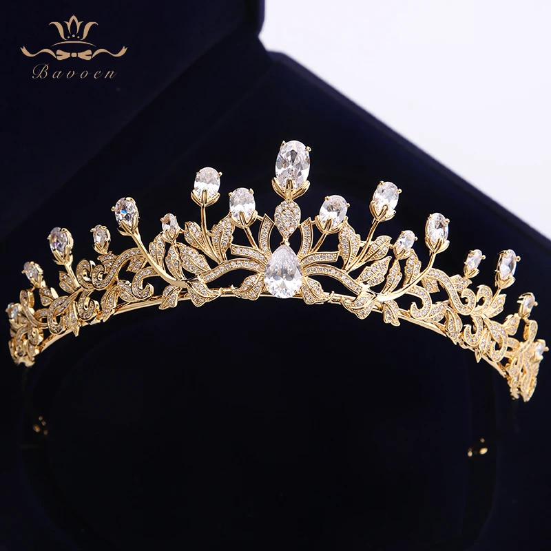 Sale Price Bavoen Clear Zircon Brides Crowns Tiaras Gold Silver