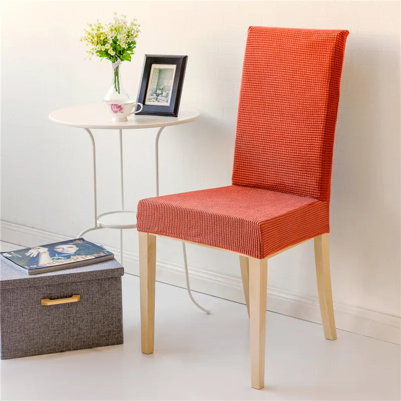 Vivid Orange Color Granule Elastic Chair Cover For Computer/Dining Room