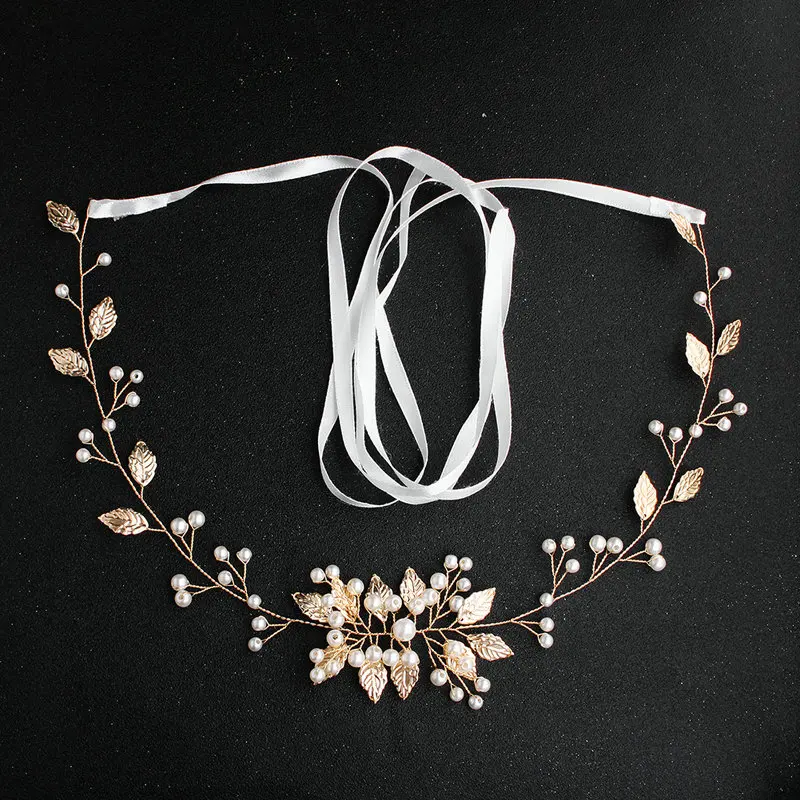 2019 Newest Gold Leaves Pearls Wedding Belts and Sashes Alloy Bridal Sash Wedding Dress Accessories for Ladies 2019 Newest Gold Leaves Pearls Wedding Belts and Sashes Alloy Bridal Sash Wedding Dress Accessories for Ladies