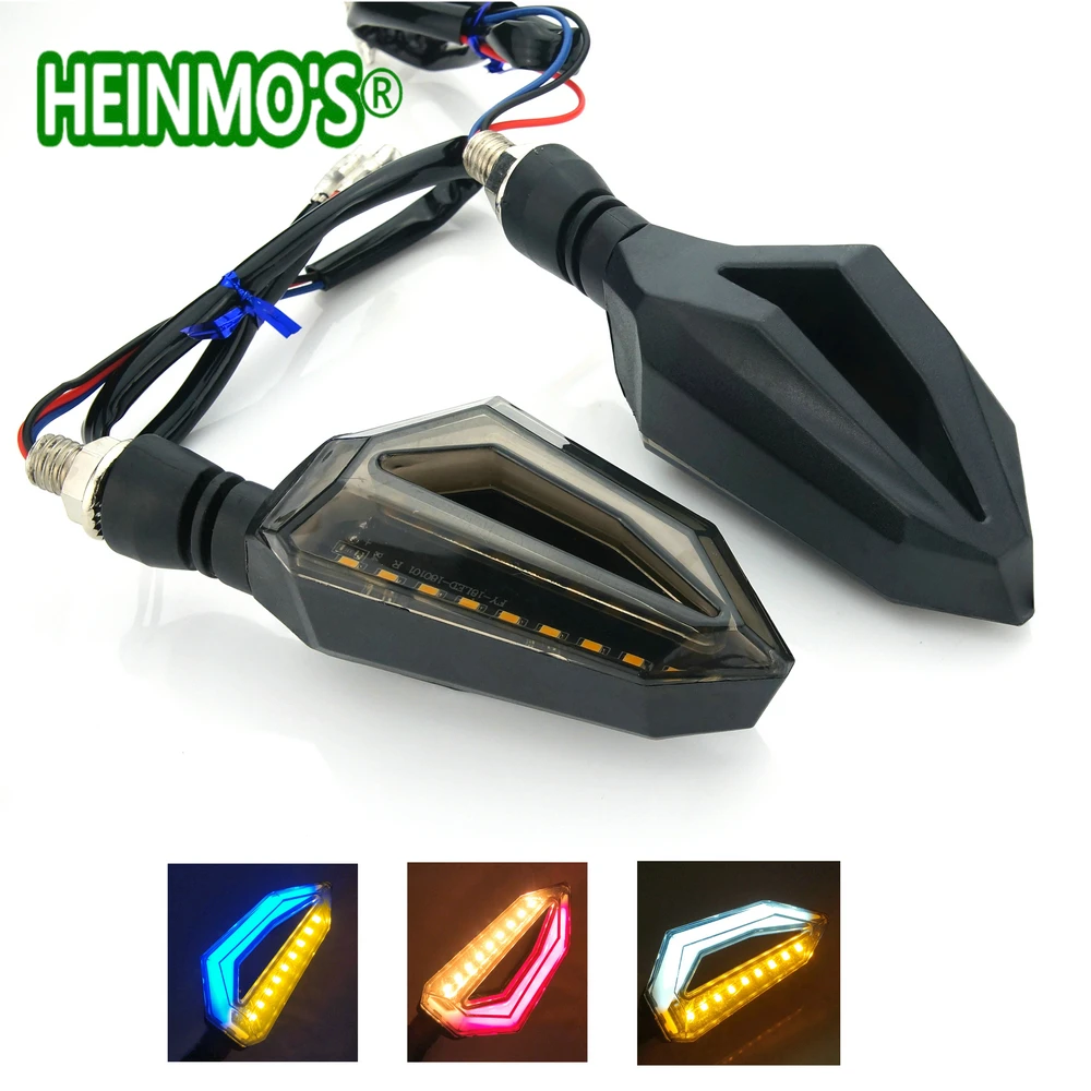 (BK) 12V LED Running Turn Signals DRL Light Indicator Motorcycle Motorbike Turning Flashing Signal lamp Flasher LED Blinker Universal (15)