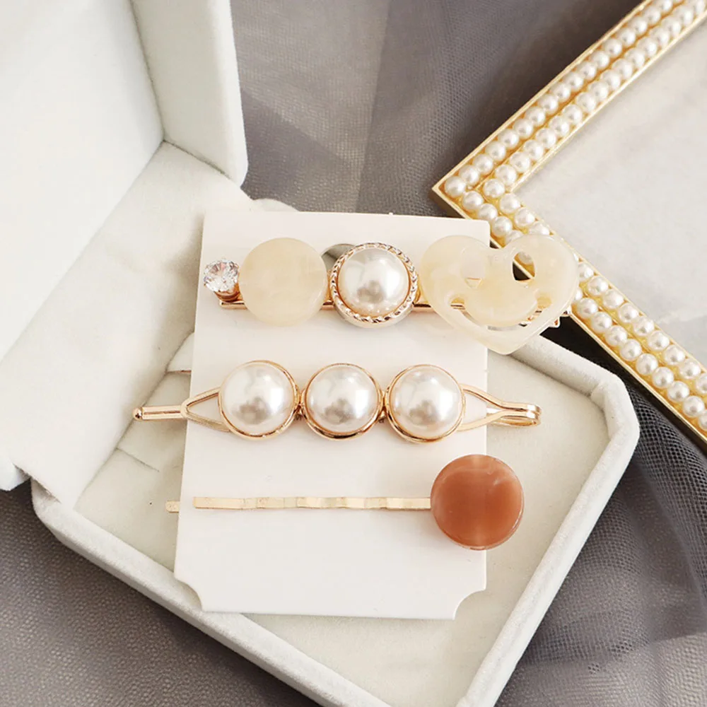 3pcs/set Fashion Korea Style Metal Gold Pearl Hair Clips Women Hairpin Girls Hairpins Barrette Hairgrip Hair Accessorie 3pcs/set Fashion Korea Style Metal Gold Pearl Hair Clips Women Hairpin Girls Hairpins Barrette Hairgrip Hair Accessorie