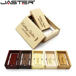 JASTER (более 5 шт бесплатный логотип) деревянный USB флэш-накопитель USB + коробка Флешка 8 ГБ 16 ГБ 32 ГБ произвольный логотип для фотографии