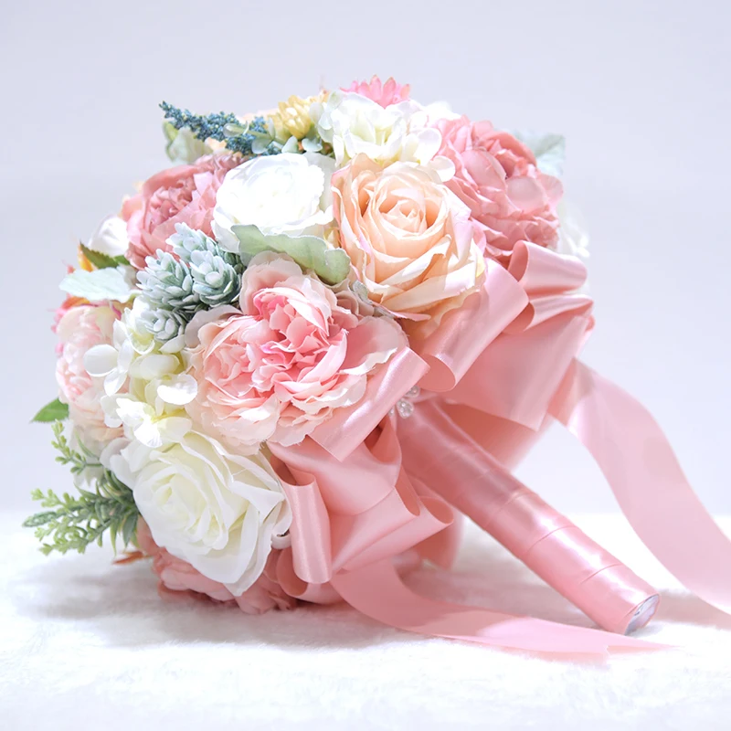 Розовый Гортензия Шампанское Свадебный букет, свадебные цветы деревенский шик свадебные букет невесты mariage