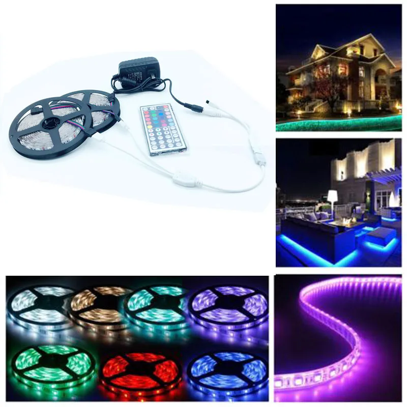 SMD RGB Светодиодные ленты Light 5050 2835 10 м 5 светодиод диод гибкой DC регулятор 12 В