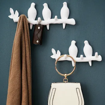 

3D Cartoon Bird Decor Hook DIY Coat Creative Wall Coat Rack Living Room Bedroom Wall Hanging Hook Key Frame Home Decore 4 Colors