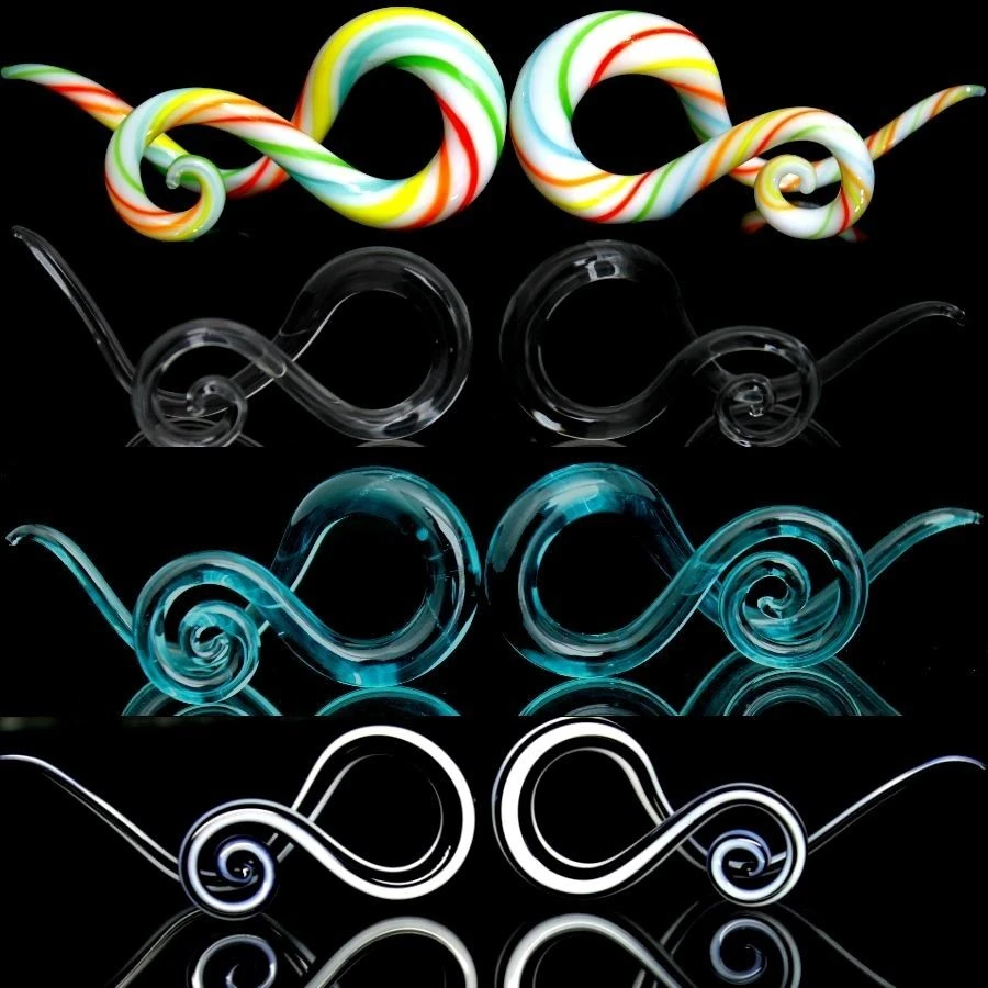 Tapones de espiral de vidrio de vidrio de color Tapones de espiral de vidrio de vidrio de color