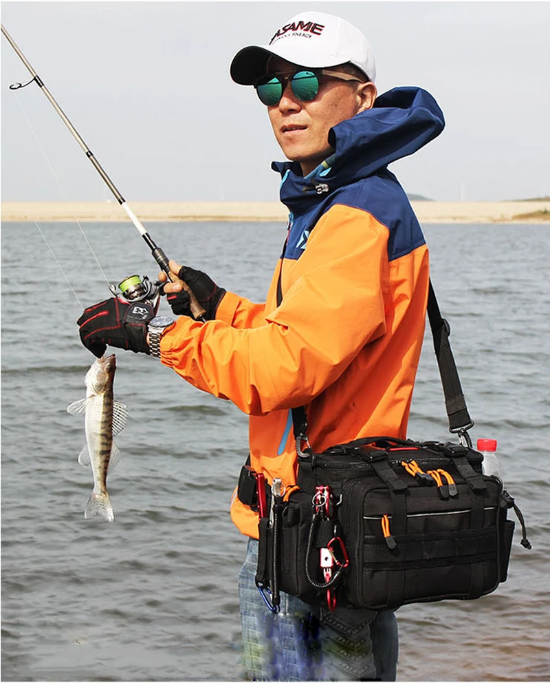 4 cor de Alta Qualidade ao ar Saco de Artes de Pesca Isca de Pesca Carretel de Pesca Livre Saco Multifuncional Ombro Cintura Peixe Isca Tackle 13 4-Cor de alta Qualidade Ao Ar Livre