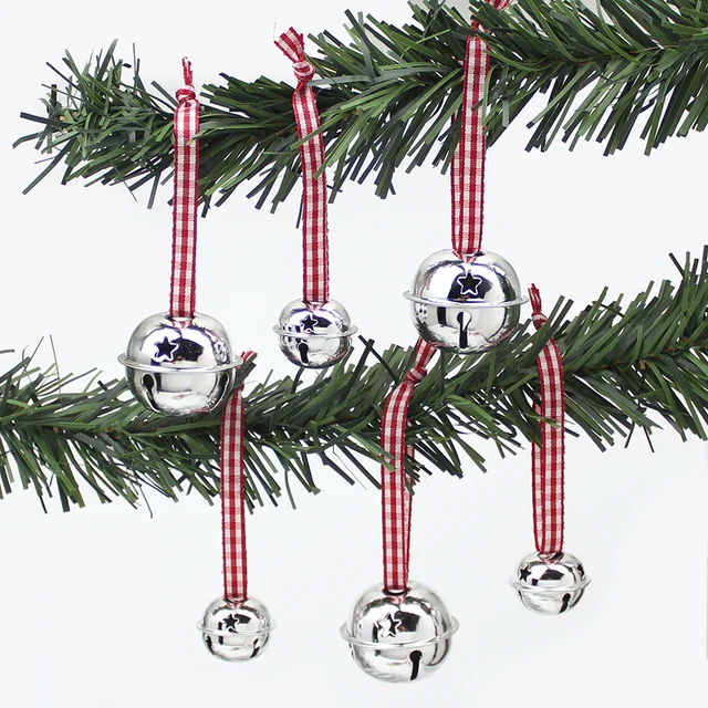 HUADODO 6Pcs Christmas Jingle Bells Xmas tree Pendants Ornaments Gift for Christmas Decorations New Year Party Kids Toys 3