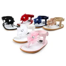 Нового дизайна с цветочным рисунком детские сандалии T стиль Горячая Распродажа из искусственной кожи, для детей мокасины для маленького мальчика, летняя детская сандалии для девочек детская обувь